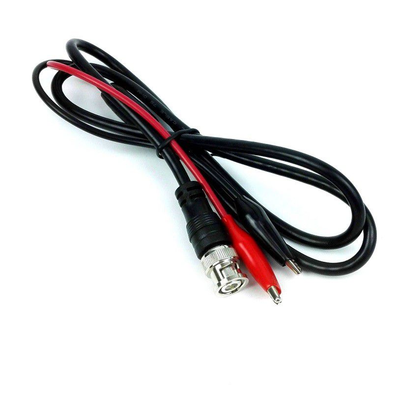 BNC to 2 Crocodile Clip Oscilloscope Test Probe Leads (1m)